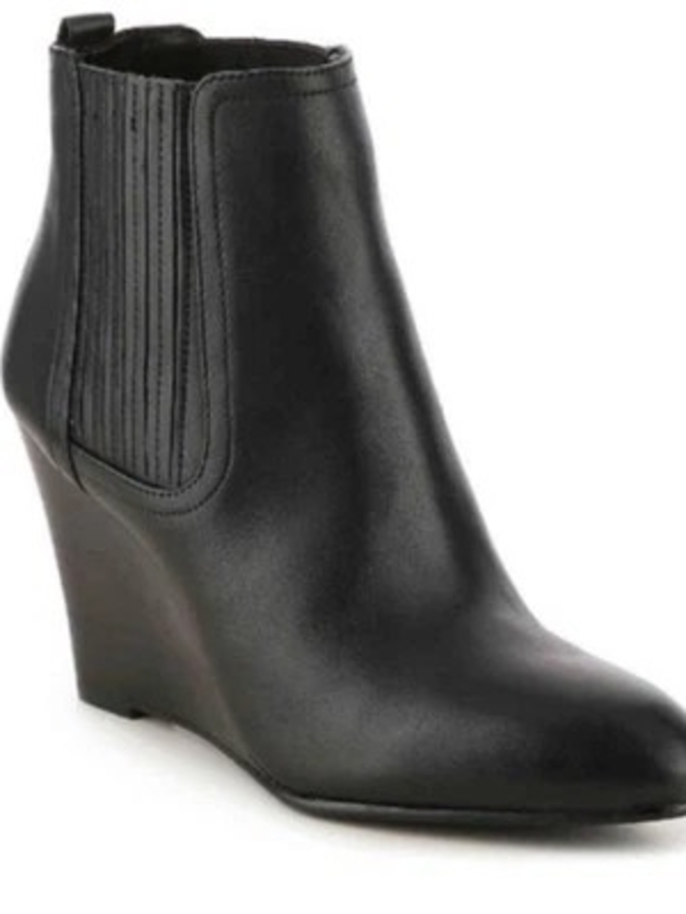 Sam Edelman Black Leather Wedge Chelsea Bootie
